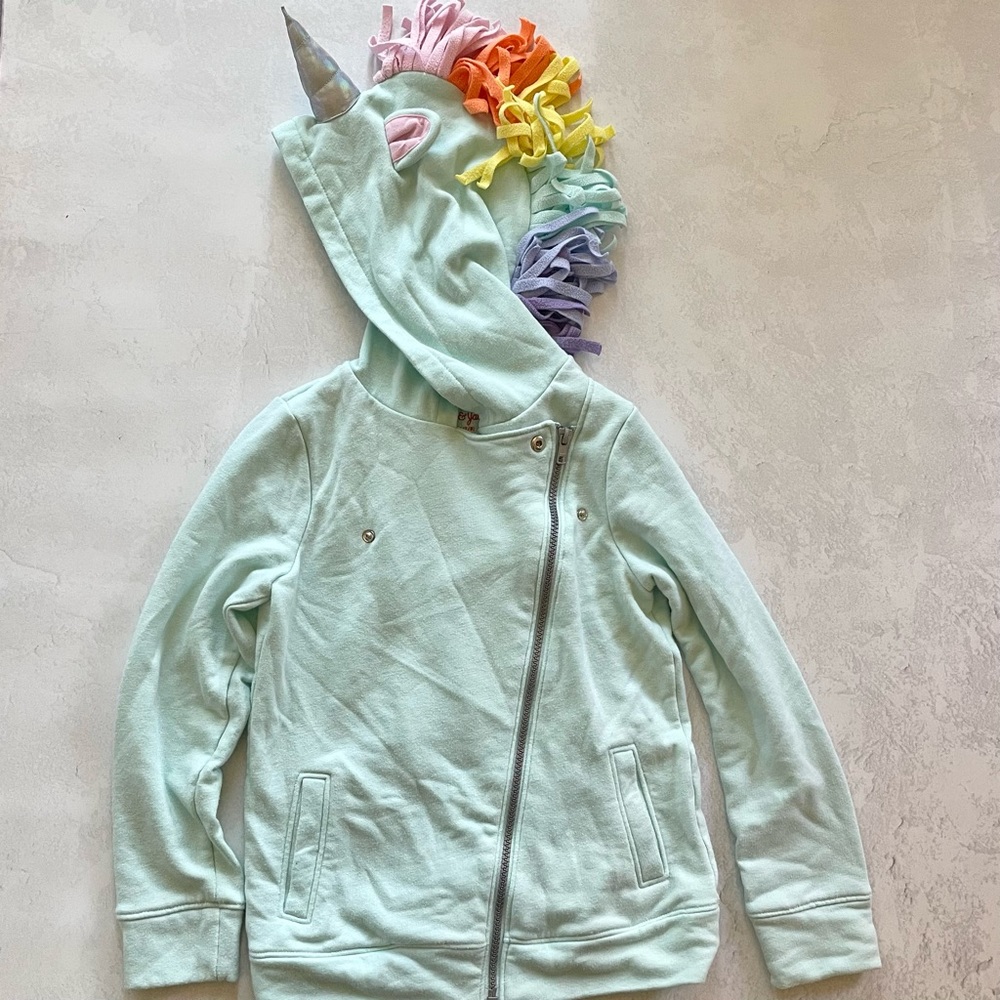 Cat & Jack Unicorn Hoodie, size M 7/8